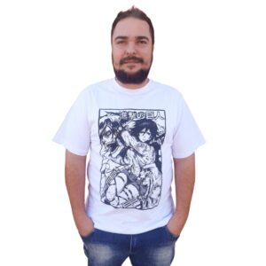 Camiseta Cinza Attack On Titan Mikasa