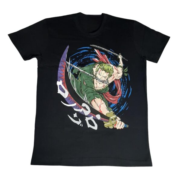 Camiseta Preta One Piece Roronoa Zoro