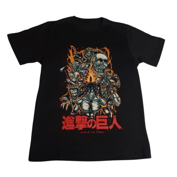 Camiseta Preta Shingeki No Kyojin All Titan