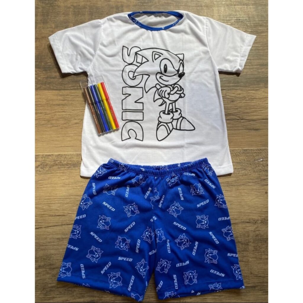 Pijama de Pintar Sonic - Infantil