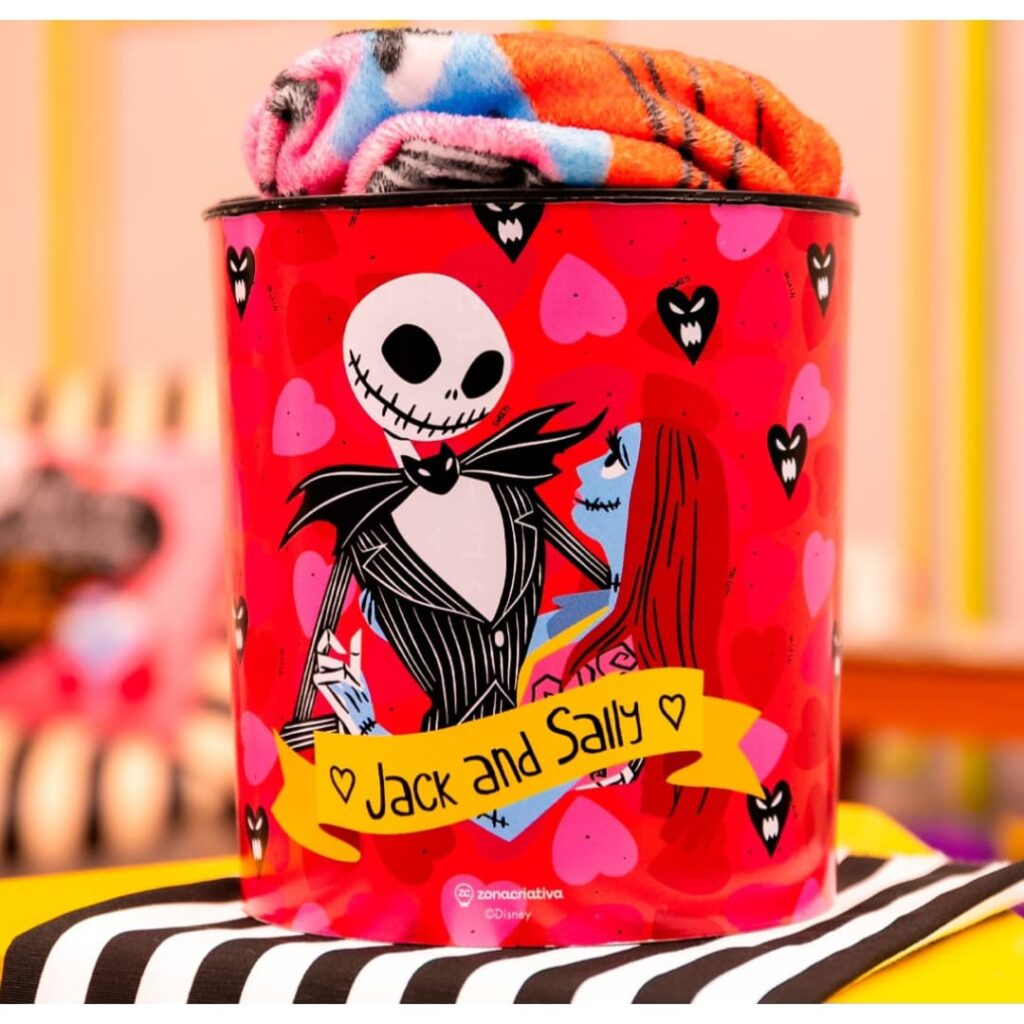 Jack e Sally – O Estranho Mundo de Jack - Kit Manta + Balde de Pipoca